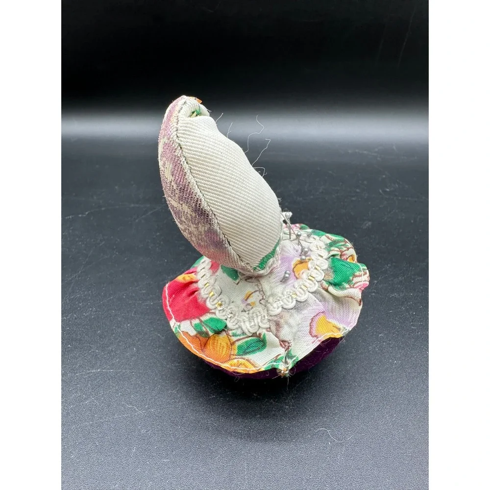 Vintage Harlequin Clown Pin Cushion Porcelain‎ Head Velvet Pin Keeper